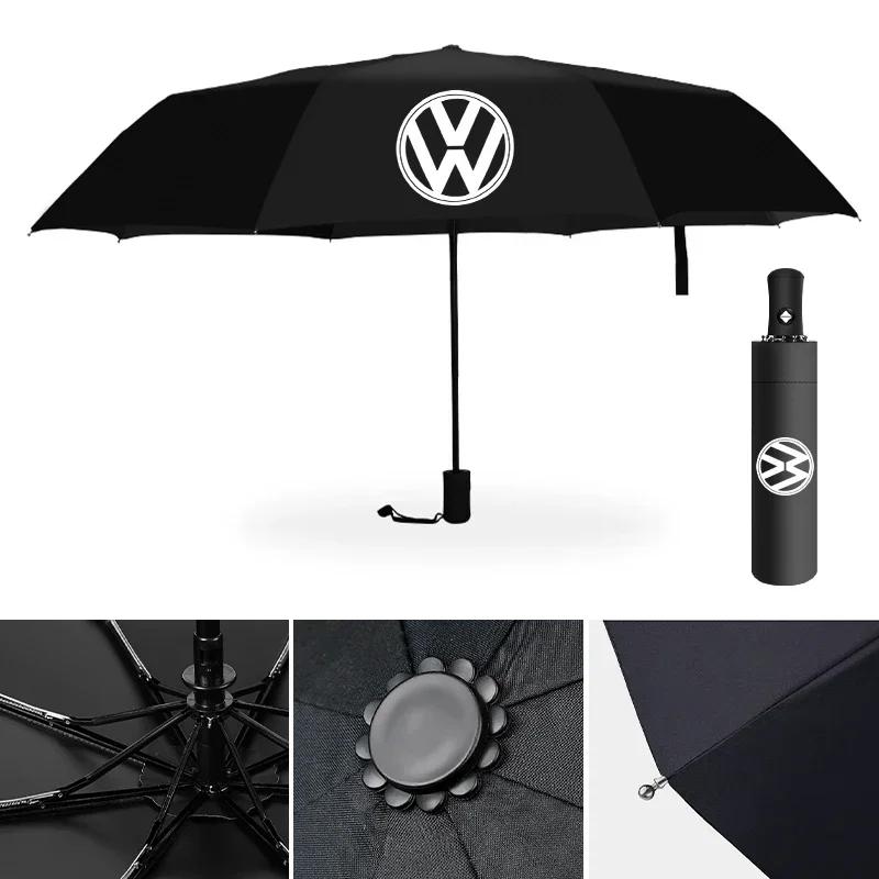 VW Car Model LOGO Umbrella Auto Anti-UV Accessories For VW Golf Tiguan Jetta Transporter Passat T5 Polo Touran Scirocco Arteon FM7