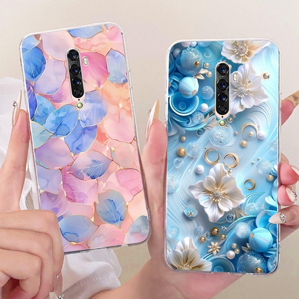 Clear Casing For Oppo Reno2 CPH2577 Phone Case For Oppo Reno 2 Cover Fashion Butterfly Funny Cute Painted