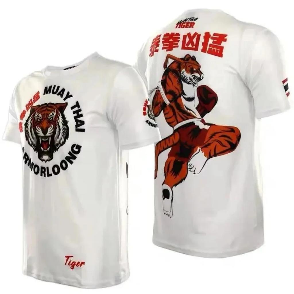 Combat Sports & Martial Arts Graphic 3D Printed Sports Short Sleeved Men's T-shirts - Medium Stretch Polyester Fabric Summer Relaxed Clothing