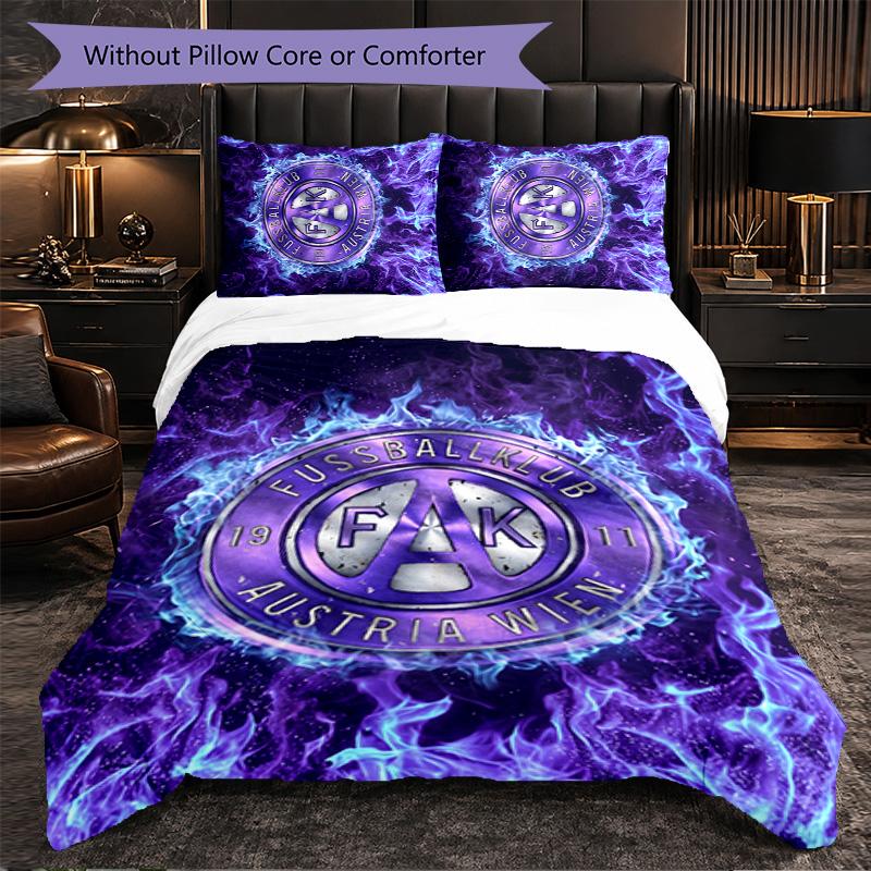 Austria Wien FC Themed Bedding 3Pcs Duvet Cover Set Decorative Bed Linen For Teen Room Home Decoration