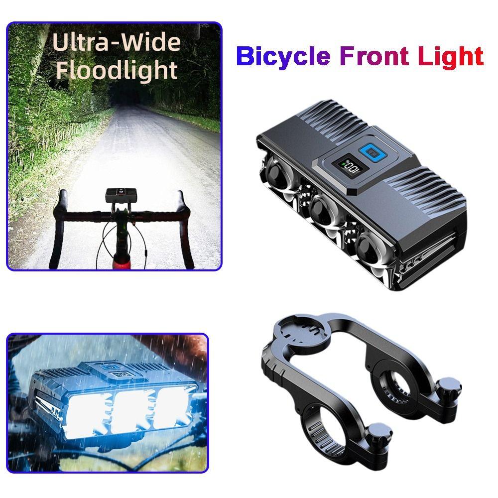 Solar Charging Bicycle Front Light USB Rechargeable Handlebar Lamp Cycling Light Mountain Bike