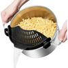 AUOON Clip On Strainer Silicone for All Pots and Pans, Pasta Strainer Clip On Food Strainer for Meat Vegetables Fruit Silicone Kitchen Colander
