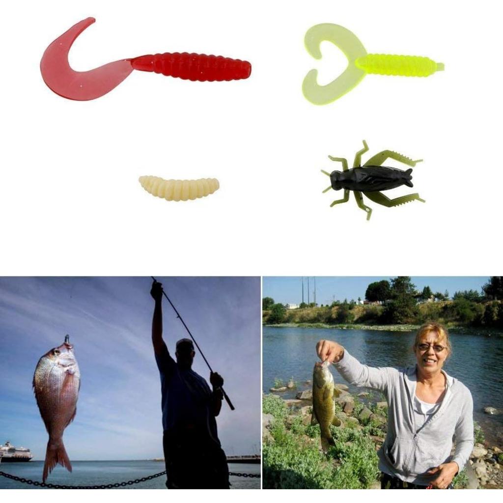 120pcs Fishing Lures Mixed Including Spinner VIB Triple Hooks, Single Hooks, Swivel, Pliers and Fishing Box.