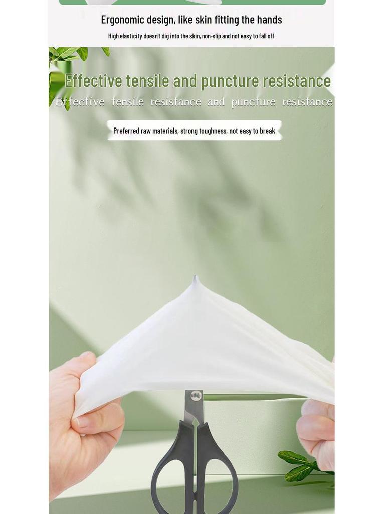 100-Piece Disposable Food-Grade Nitrile Gloves: Non-Slip Industrial Protection for Household Use