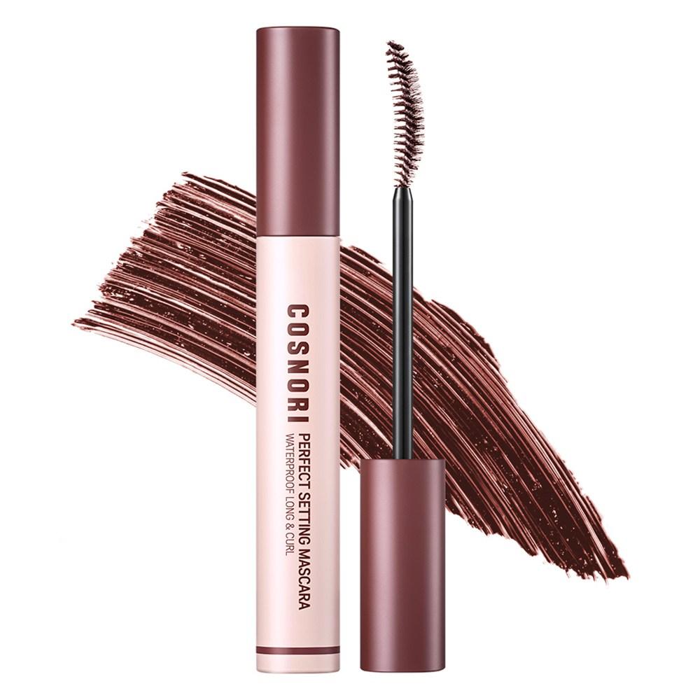 Cosnori Mascara Waterproof Fissaggio Perfetto Lunghezza & Arricciatura (7ml) – 4 Colori: Marrone Accogliente / Marrone Rosato / Cenere Profondo / Blu Reale, Coreano