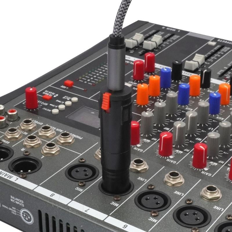 Professional 6.35mm TRS Female To 3Pin XLR Male Locking Auditory Adapter For Microphones And Amplifiers