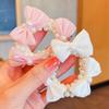 Pearl Bow Hair Tie for Girls - Sweet Flower Rubber Band Hair Accessory
