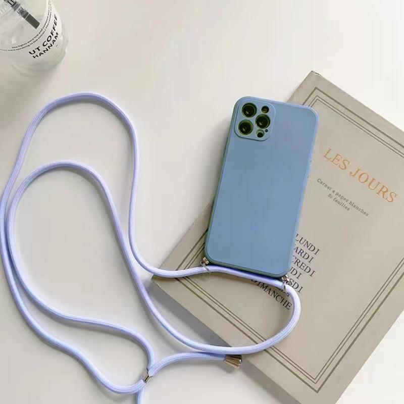 Cord Chain Necklace Lanyard Rope Soft Case For OPPO A74 A54 5g A17 A36 A96 A16 A55 A53S A57 A40 A60 A32 A94 Phone Rope Cover