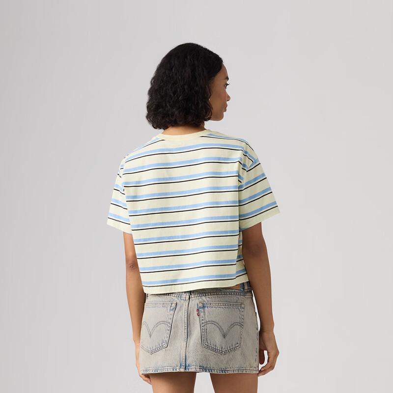 Levi's Women's American Retro Striped Knitted Short Sleeve T-shirt
