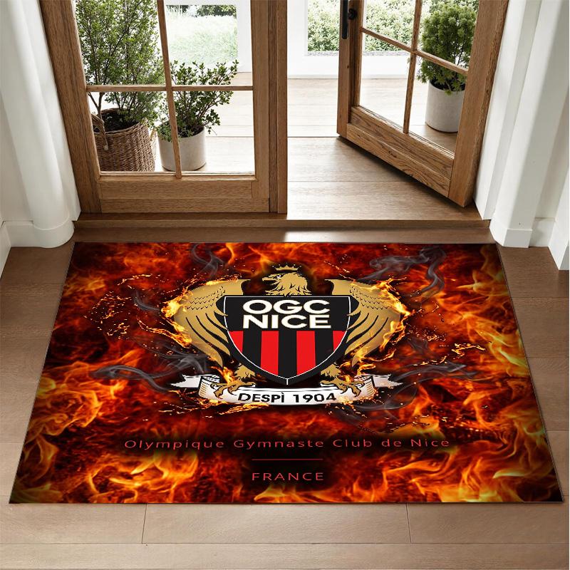OGC Nice FC Design Crystal Velvet Rug Soft Decorative Mat for Bedroom Entrance