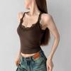 U-neck Lace Lace Corset Hollow Suspender Vest Elastic Crop Tops  Daily