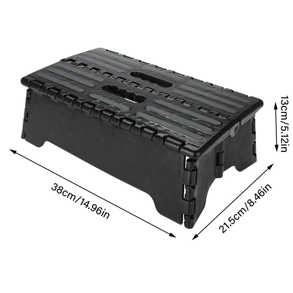 Portable Folding Step Stool Black Step Ladder for Elderly Pregnant Bathroom Travel Use Elderly Step