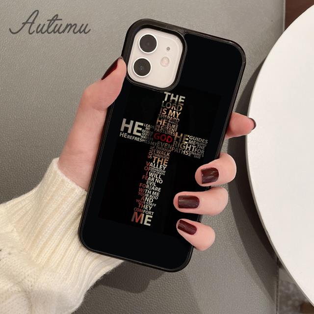 Bible Jesus Christ Christian Cross Phone Case for iPhone 11 12 13 14 Pro Max Mini XR XS SE 2020 6S 7 8 Plus Galaxy S21 S22 Cover