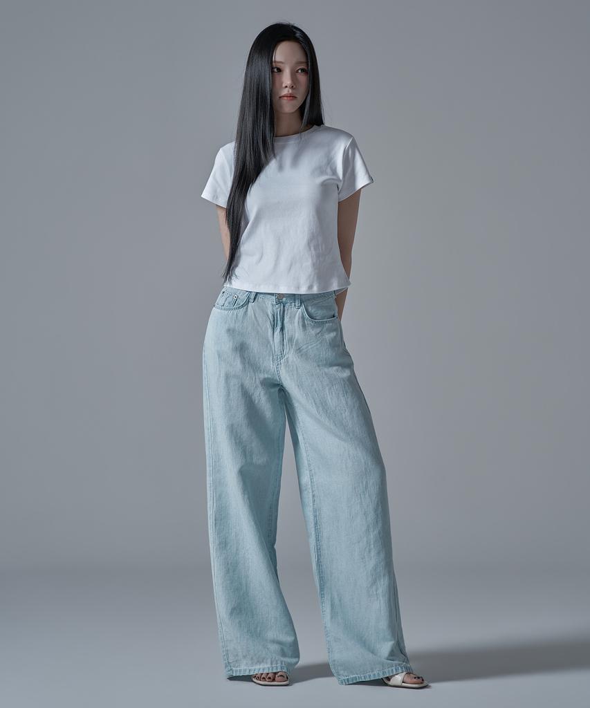 WAARFORWOMAN W1137 Linen Wide Denim Pants_Light Wash [Short Length Added]