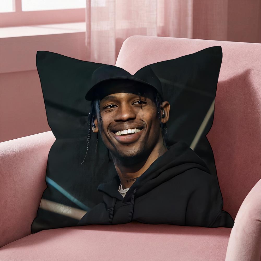 Travis Scott Cushion Cover Multi-Scene Pillow Cover for Home & Car - Reversible, Soft & Durable for Daily Use