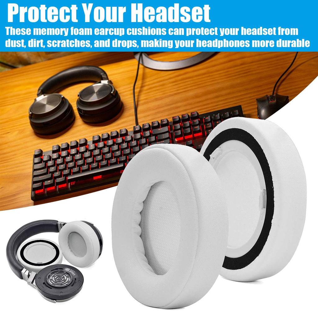 2pcs White Ear Pads Cushions for Virtuoso RGB Wireless SE Headphones