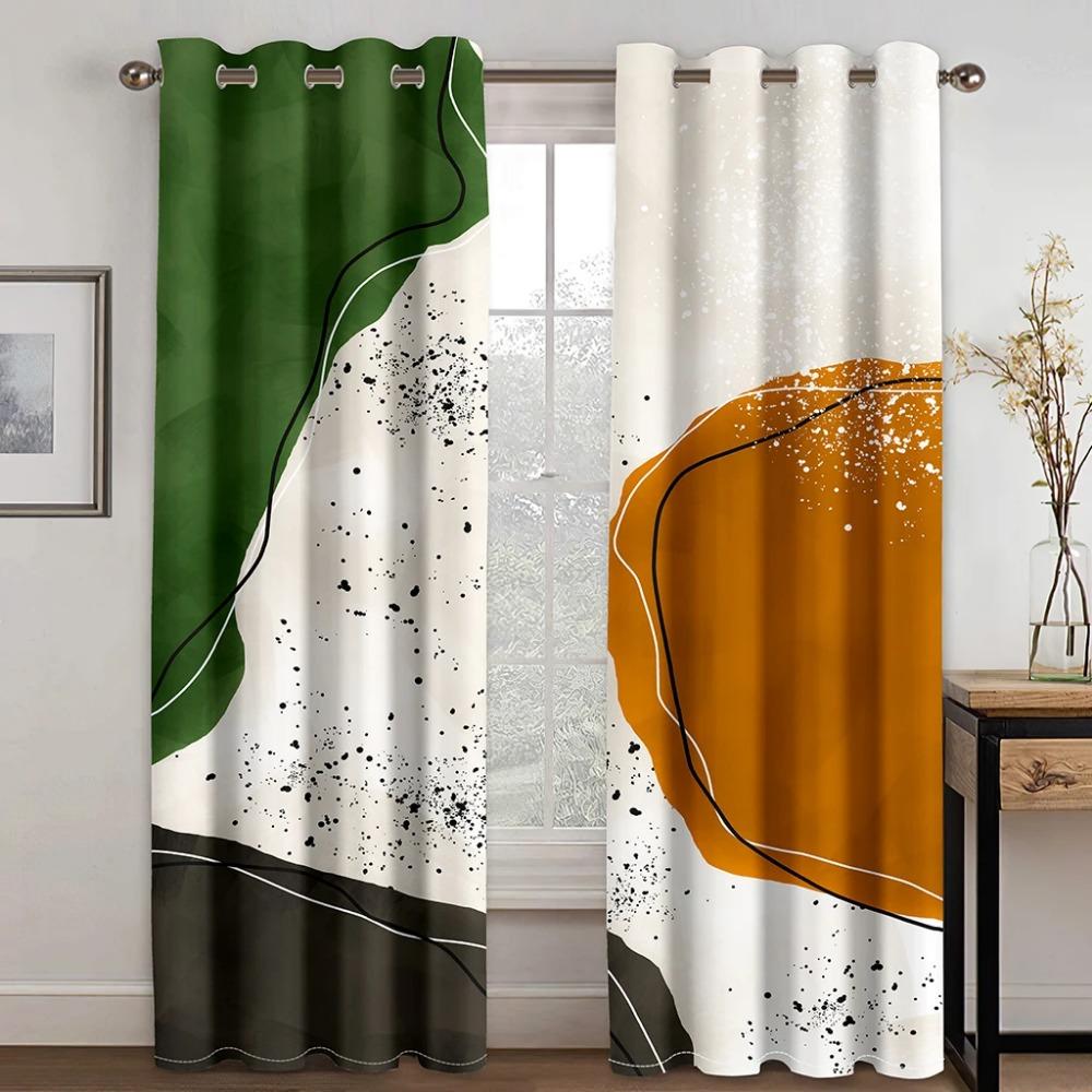 Abstract Art Anthestic Boho Morandi Window Curtains Blinds For Living Room Bedroom Bathroom Kicthen Office Door Home Decor2Pcs