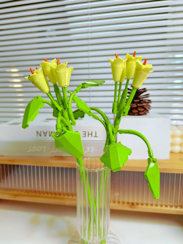 Blocchi da Costruzione Bouquet Rosa Girasole Eterno, Mini Mattoncini Fai da Te per Adulti, Regalo che Non Appassisce per San Valentino Anniversario Decorazione per la Casa