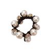 3Pcs Pearl Brimmed Hair Tie Glitter Rhinestone Decor Hair Rope Retro Style Scrunchies for Women