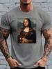 Divertente Parodia della Gioconda Mr Bean Orsacchiotto T-shirt Grafica Unisex in Cotone a Maniche Corte Casual Street T-shirt Per Adulto Uomo Amanti dell'Umorismo