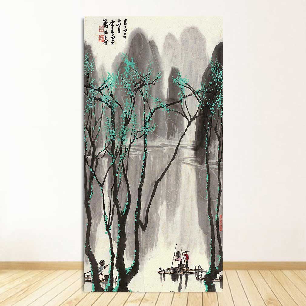 Classic Chinese Ink painting Landscapes Large Size Wall Picture For Living Room Home Decor-7 Huge Size Canvas Print Painting,