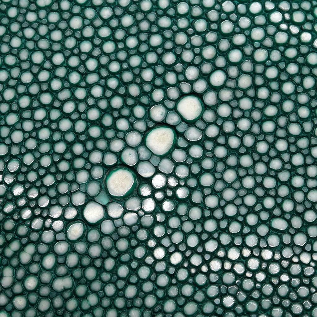 [Revetta] Stingray Leather Long Wallet, Round Zipper, 9 Colors Available, Stingray, Galuchat, Green, Genuine Leather, Large Capacity [129-9stw]