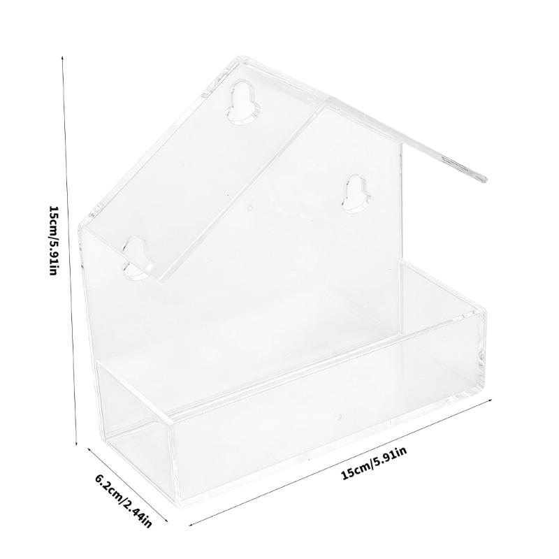 Parrots Feeding Station Double Food Chambers Transparents Container Scratch Proof Secure Cage Attachment