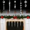 Set Of 10 Assorted Acrylic Snowflakes and Ice Crystal Charm Christmas Tree Hanging Pendants Stylish Office Decorations