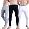 Men's Slim-Fit Fleece-Lined Cotton Wool Pants - Warm, High-Elastic Base Layer for Fall/Winter