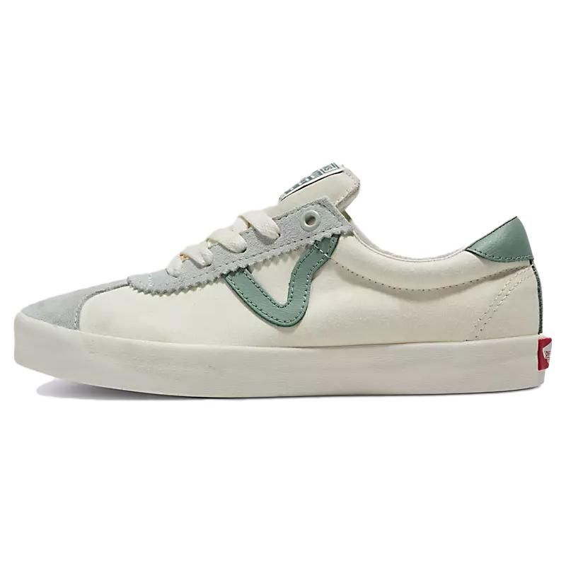 Vans Sport Low Casual Lightweight Comfortable Shock Absorbing Durable Low Top Skate Shoes Unisex Sneakers White Green VN000CQRGRN