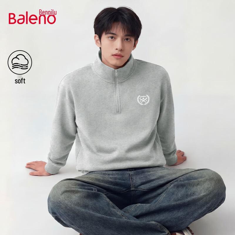 Baleno Men's Half-Zip Stand Collar Knit Sweatshirt