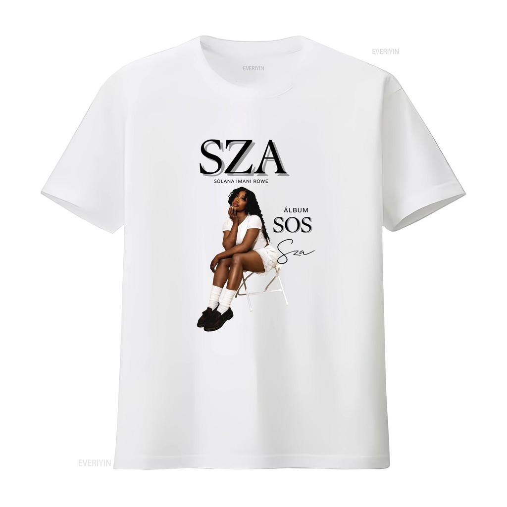Vintage Streetwear R B Singer Sza Sos Album Print Casual T Shirt Vintage Washed Graphic Streetwear Comfortable Homme Soft