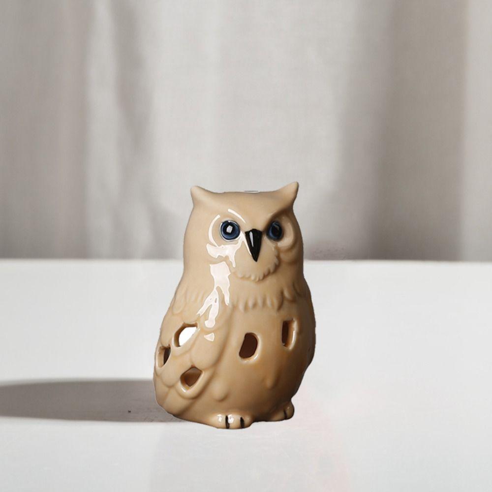 Kreativer Aromaofen Keramik Eulenstatue Mikro-Landschaft Ätherischer Öl-Ofen Party
