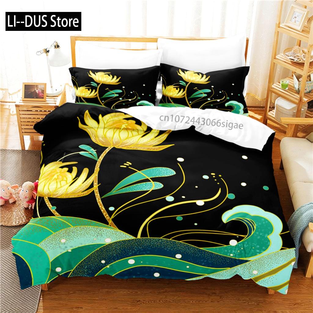 

Comforter Gardenia Bedding Set 3D Bedding Digital Printing Queen Size Bedding Set Fashion Design Comforter (quilt)-EU Single(135*200cm)3pcs