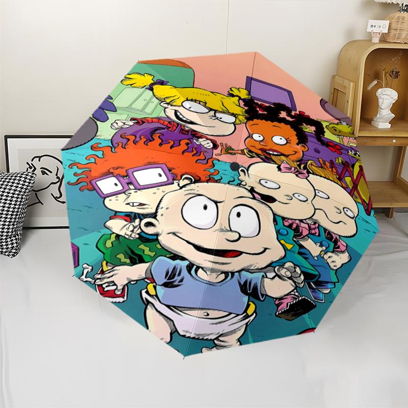 Rugrats Theme Automatic Umbrella, Lightweight & Portable, 8 Rib, Perfect for Outdoor Travel, Birthdays, Christmas, Gifts.