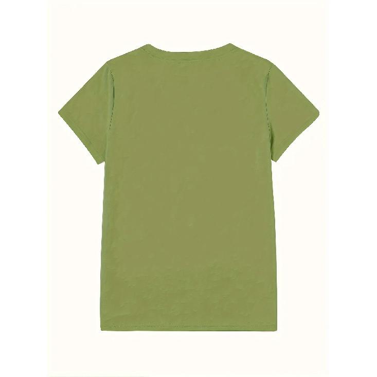 Back-to-School Season Fashionable and Elegant Pencil and Other Campus-themed Pattern Printed Round-neck Short-sleeve Shirt T Women's Shirts for
