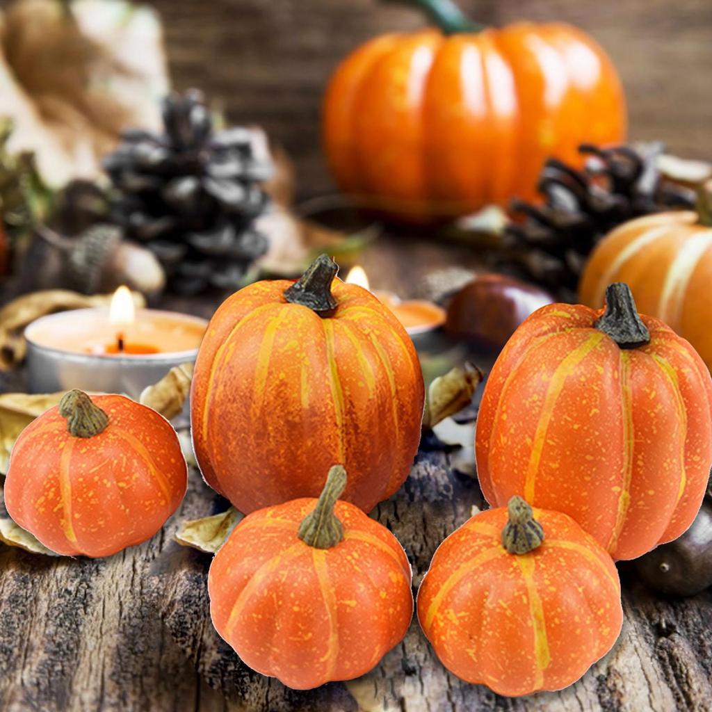 Fake Pumpkin Assorted Sizes Foam Pumpkins Pumpkin Decorations 7pcs Fall Pumpkin Decorations Tabletop Centerpiece Faux Pumpkins