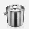 Double Layer Ice Bucket Set with Lid and Tongs Multifunctioanl Ice Bucket and Tongs Set Practical Ice Caddies with Cover