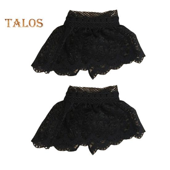 

1 пара японских манжет на запястье в стиле Лолиты с кружевной отделкой, искусственным жемчугом, аксессуары для косплея горничной, сделай сам, швейные украшения для женщин и девушек, украшение для рук на вечеринку чёрный