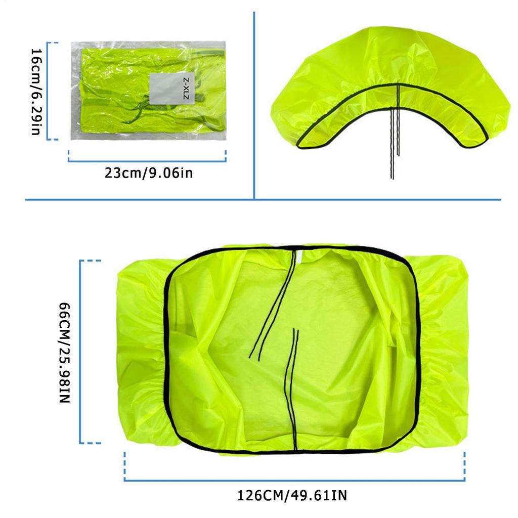 Cycling Bag Rain Cover Bike Rear Tail Bag Rain Covers Waterproof Plastic Rack Bicycle Bags CommuterBags Green