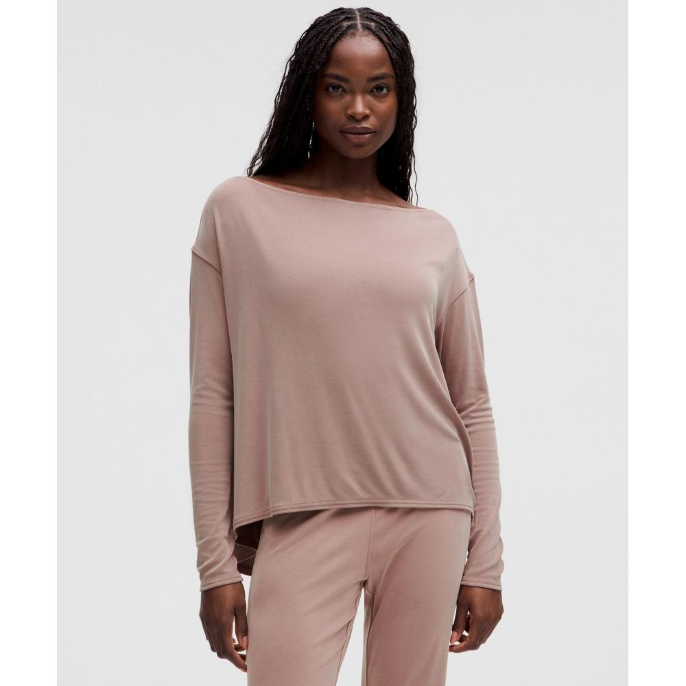 

Lululemon Рубашка с длинным рукавом Drapey Softstreme с открытыми плечами Twilight Rose XXXS