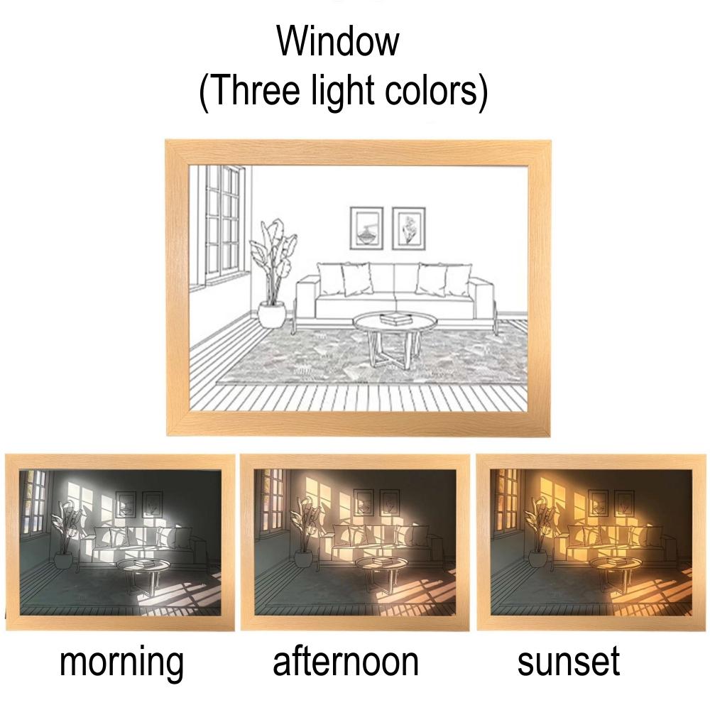 USB Bedside Light LED Lighting Painting Art Lamp Home Decor Sunshine Painting Night Light Creative Birthday, Christmas Gift