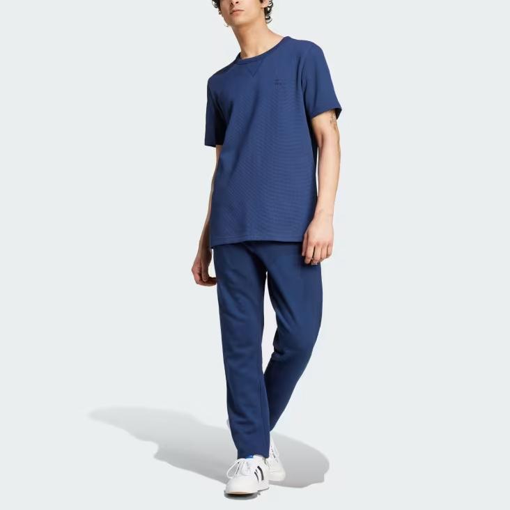 Adidas Originals Ess W Round Neck Solid Loose Fit Short Sleeve T-Shirt Men Tops Night-Blue IY2298