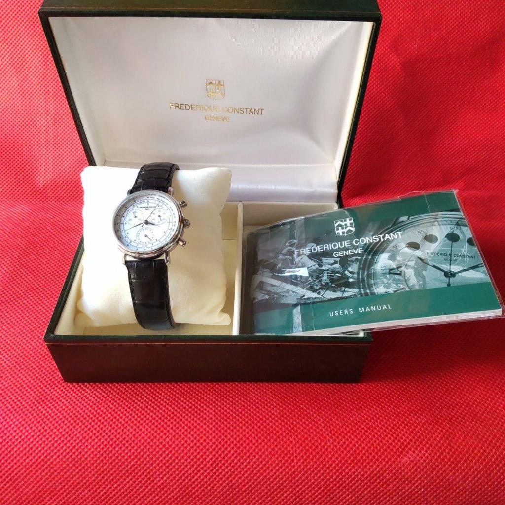 Used Frederique Constant Business Timer Moon Phase Watch Working