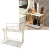 Countertop Storage Rack Double Layer Waterproof Counter   Shelf with Electric Toothbrush Holder for Bathroom