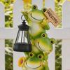 Frogs Shape Sculpture Solar Powered Lanterns Garden Decoration Night Illuminating Weather Resistant Resins Yard Ornament
