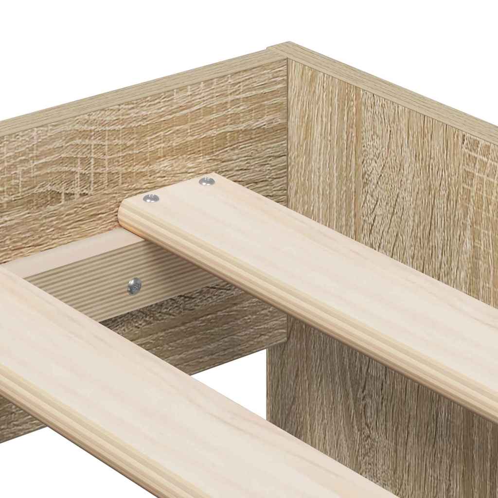 Storage Bed Frame in Sonoma Oak 70 x 190 cm Particleboard