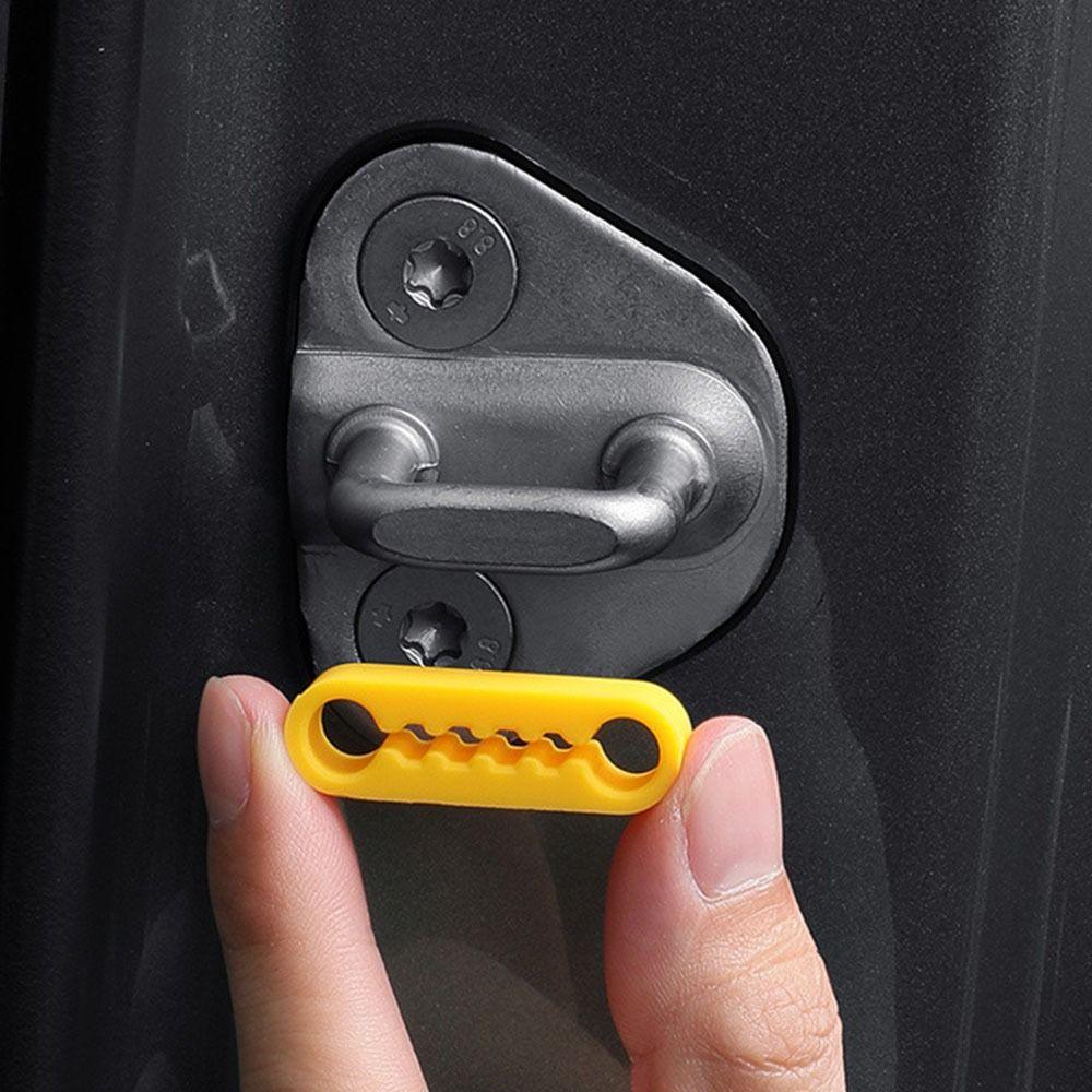 Soundproofing Car Door Lock Protectors Silicone Sound Damper Door Lock Buffer Auto Accessory