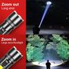 2024 New White Laser Flashlight Built-in Battery Rechargeable Torch Waterproof Outdoor Light Camping Lantern