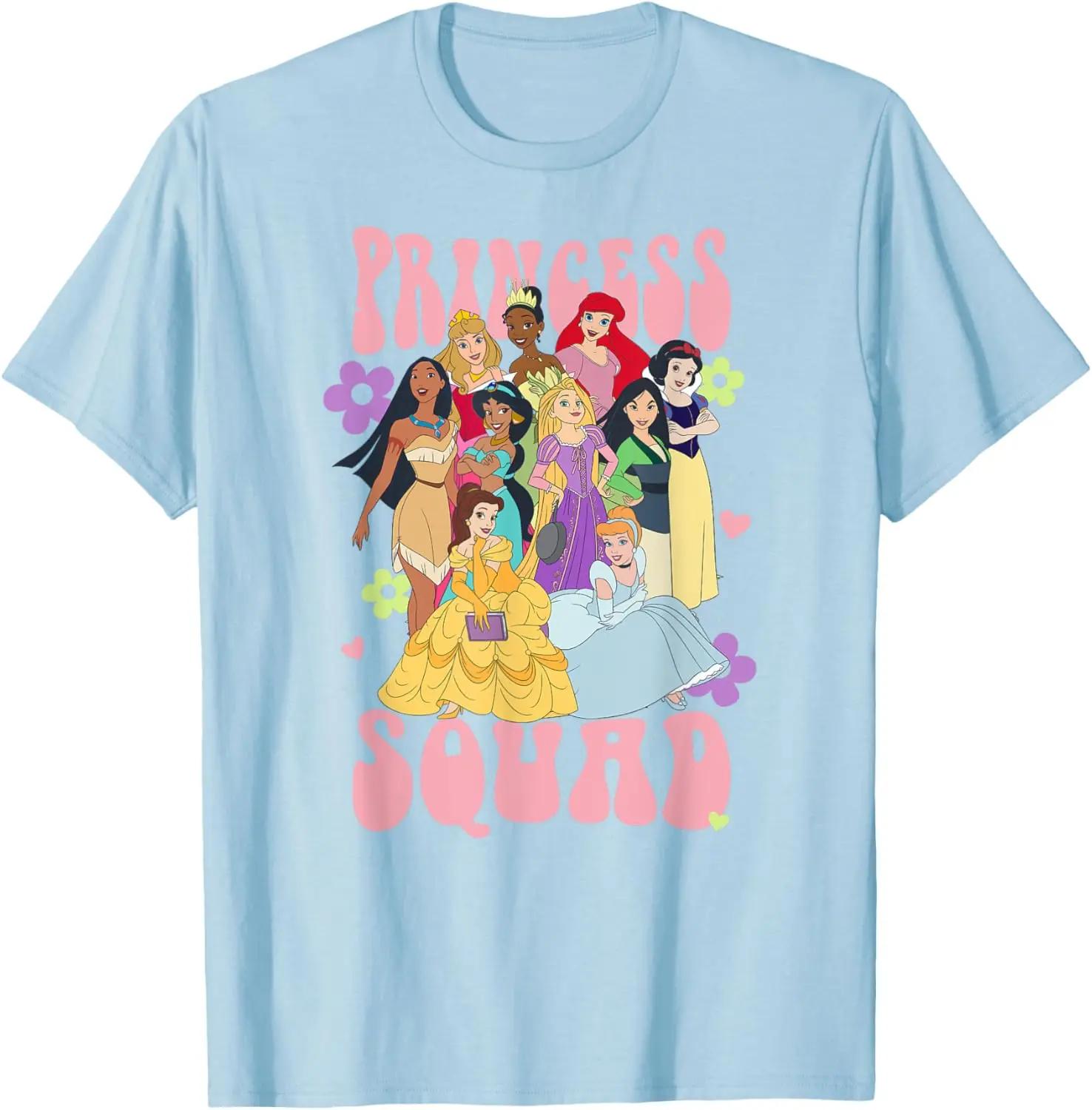 Hot Fashion Casual Disney Princess Epic Princess Squad Girl Power Floral Poster T-Shirt S-4XL Four Seasons XXL